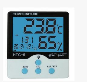 الصين HTC-6 LCD عرض درجة الحرارة والرطوبة قياس الساعة المزود