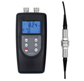 الصين VM-6380-2 شاشة LCD رقمية محمولة يدوياً 2 قناة 3D مقياس اهتزازات مقياس اهتزازات لجهاز الدوران المتحرك المزود