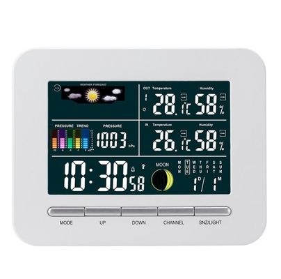 الصين TS-76 متعدد الوظائف محطة الطقس اللاسلكية البارومتر الساعة درجة الحرارة الداخلية والخارجية الهيغروميتر المزود