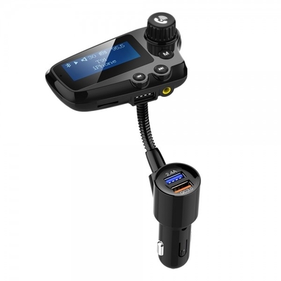الصين T91 السيارة اللاسلكية MP3 مشغل الموسيقى شاشة LCD السيارة اليدين الحرة الهاتف إف إم جهاز إرسال QC3.0 شحن سريع المزود
