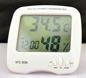 HTC-303A -50°C - 70°C 10%~99%RH Smart LCD الكبير الرقمي Hygro Thermometer مقياس الرطوبة مع ساعة الإنذار المزود