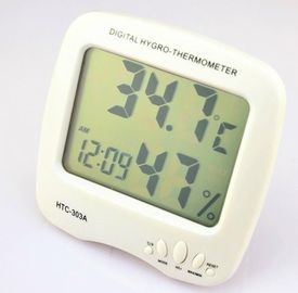 HTC-303A -50°C - 70°C 10%~99%RH Smart LCD الكبير الرقمي Hygro Thermometer مقياس الرطوبة مع ساعة الإنذار المزود