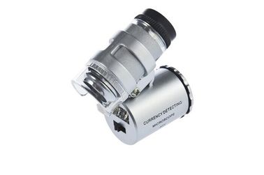 NO.9882 60X زوم الفضة LED الكشف عن العملة المجهر العدسة المجهرية المزود