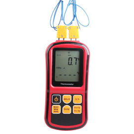 GM1312 مقياس الحرارة الرقمي مزدوج القنوات LCD العرض مقياس درجة الحرارة لـ K / J / T / E / R / S / N Thermocouple المزود