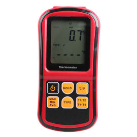GM1312 مقياس الحرارة الرقمي مزدوج القنوات LCD العرض مقياس درجة الحرارة لـ K / J / T / E / R / S / N Thermocouple المزود