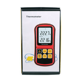 GM1312 مقياس الحرارة الرقمي مزدوج القنوات LCD العرض مقياس درجة الحرارة لـ K / J / T / E / R / S / N Thermocouple المزود