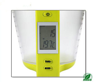 1kg / 1g شاشة LCD رقمية كأس قياس الماء / الحليب مع مقبض أخضر المزود