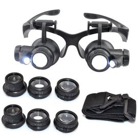 10X 15X 20X 25X LED Double Eye Jeweler Watch Repair مكبر المزود