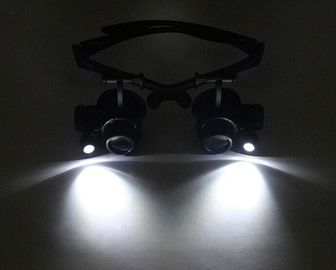 10X 15X 20X 25X LED Double Eye Jeweler Watch Repair مكبر المزود