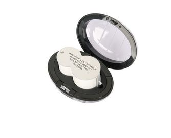 NO.9888 40X 25mm العملة الكشف الفضة LED الجيب العدسة المزود
