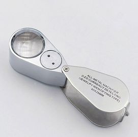 NO. 9890 المعدنية المصغرة 40X 25mm مكبر LED مكبر الزجاج لوف المزود