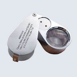 NO. 9890 المعدنية المصغرة 40X 25mm مكبر LED مكبر الزجاج لوف المزود