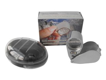 NO. 9890 المعدنية المصغرة 40X 25mm مكبر LED مكبر الزجاج لوف المزود