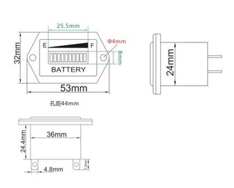 BI001 12V 24V 36V 48V 72V مؤشر بطارية LED بطارية مقياس وقود البطارية مقياس شحن البطارية للمعدات التي تعمل بالطاقة المتواصلة المزود