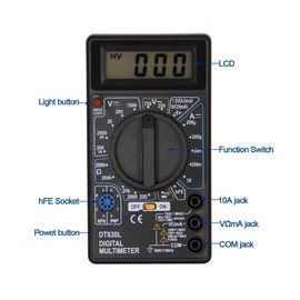 DT830L الملي متر صغير مع إضاءة خلفية المزود