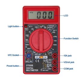 DT830B الملي متر صغير مع إضاءة خلفية المزود