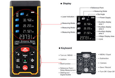 إصدار جديد 80m 1.9&quot; LCD رقمية معايرة ذاتية لليزر مقياس المسافة مع وظيفة قياس الكاميرا المزود