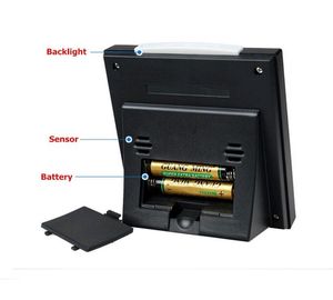 مقياس الحرارة الرقمي مقياس الحرارة الرطوبة ساعة الرطوبة LCD ملونة جهاز إنذار وظيفة غفوة تقويم محطة الطقس المزود