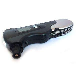 مقياس ضغط الإطارات الرقمي متعدد الوظائف 2-150 PSI مع مطرقة أمان الهروب و مصباح يدوي المزود