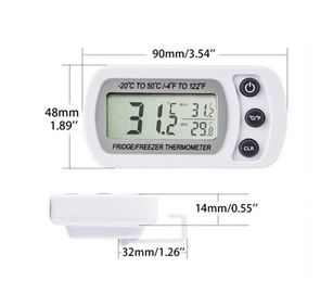 شاشة LCD DTH-94 -20°C ≈ 50°C ثلاجة الحائط الرقمي مقياس الحرارة مقياس الرطوبة المزود