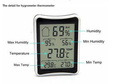 DTH-113 شاشة LCD 10-50 درجة مئوية رقمية الحد الأقصى للحد الأدنى للهيجروميتر الداخلي الحرارة الرقمية مقياس الرطوبة المزود