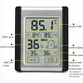 DTH-124 شاشة LCD لمسة ماكس MIN الرقمية هايغروميتر داخلي خارجية الحرارة مراقب الرطوبة المزود