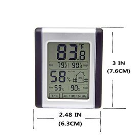 DTH-124 شاشة LCD لمسة ماكس MIN الرقمية هايغروميتر داخلي خارجية الحرارة مراقب الرطوبة المزود