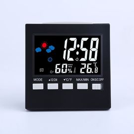 عرض عرض 12/24 ساعة في الداخل ساعة الطقس الرقمية LCD مع الضوء الخلفي المزود