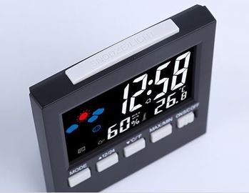 عرض عرض 12/24 ساعة في الداخل ساعة الطقس الرقمية LCD مع الضوء الخلفي المزود