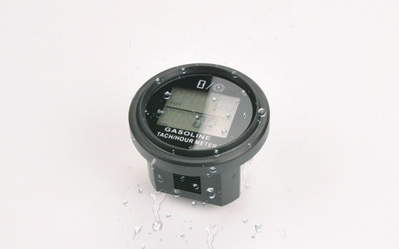 HM005L LCD مستديرة بيضاء مضاءة خلفية البنزين مقياس السرعة الحراري ساعة مع مقياس السرعة المزود