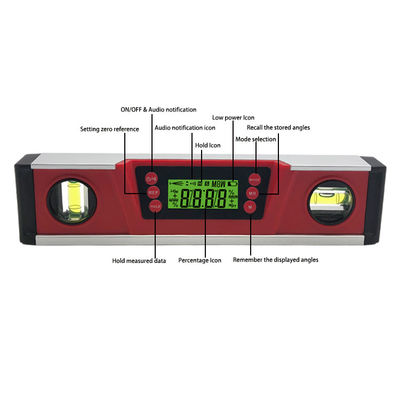 DL136 دقة عالية 10 بوصة شاشة LCD الرقمية الألومنيوم مستوى الروح الإلكترونية مع المغناطيس المزود