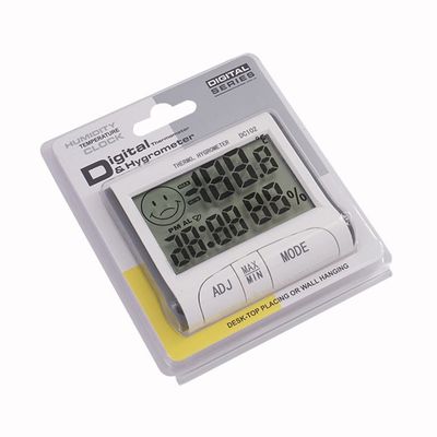DC102 ميني LCD الرقمي الحرارة الداخلية المقياس الحرارة الرطوبة عداد الساعة مكتب مع الوقوف المغناطيسي المزود