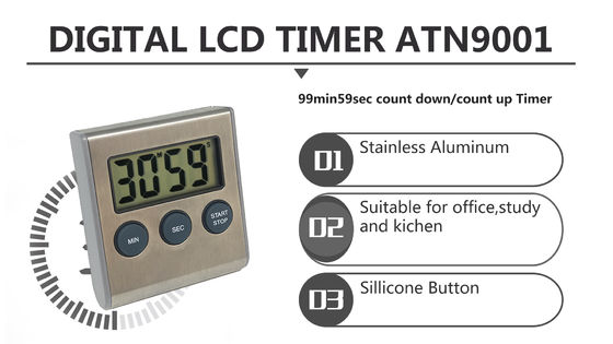AT9001 توقيت المطبخ الرقمي جهاز العد التنازلي مع شاشة LCD مع موقف قابل للانسحاب للطبخ المنزلي الخبز المزود