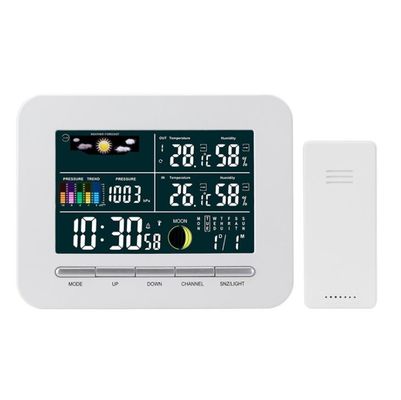 TS-76 متعدد الوظائف محطة الطقس اللاسلكية البارومتر الساعة درجة الحرارة الداخلية والخارجية الهيغروميتر المزود