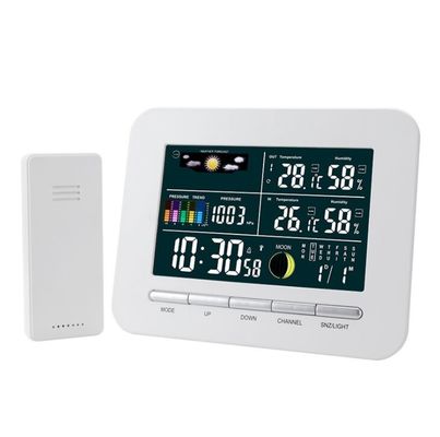 TS-76 متعدد الوظائف محطة الطقس اللاسلكية البارومتر الساعة درجة الحرارة الداخلية والخارجية الهيغروميتر المزود