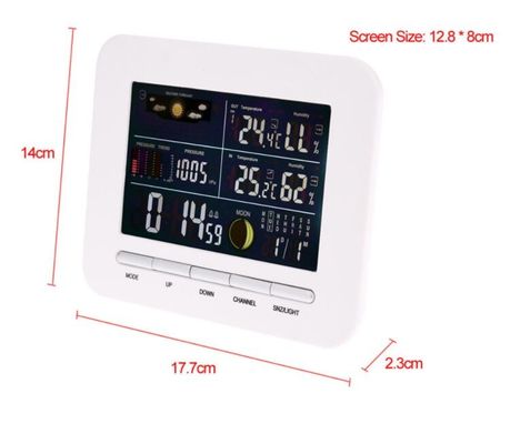 TS-76 متعدد الوظائف محطة الطقس اللاسلكية البارومتر الساعة درجة الحرارة الداخلية والخارجية الهيغروميتر المزود