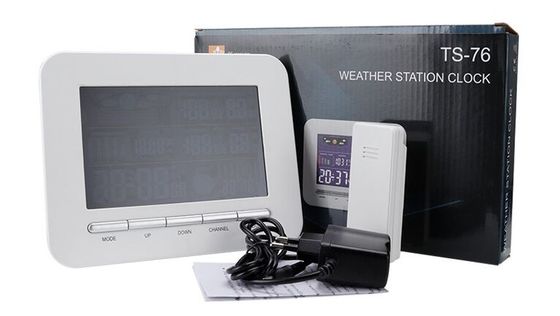 TS-76 متعدد الوظائف محطة الطقس اللاسلكية البارومتر الساعة درجة الحرارة الداخلية والخارجية الهيغروميتر المزود