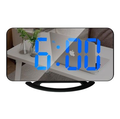 TS-8201 LED Mirror Alarm Clock Digital USB Table Snooze Clocks Wake Up الضوء القابل للتعديل جهاز توقيت الكمبيوتر الكبير المزود