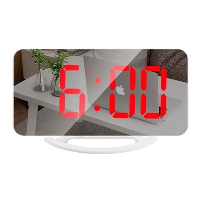 TS-8201 LED Mirror Alarm Clock Digital USB Table Snooze Clocks Wake Up الضوء القابل للتعديل جهاز توقيت الكمبيوتر الكبير المزود