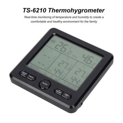 TS-6210 3 في 1 الحرارة الداخلية اللاسلكية للخارج لمحطة الطقس الحرارة الطقسية الرقمية مع تقويم الساعة المزود