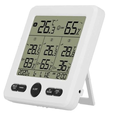 TS-6210 3 في 1 الحرارة الداخلية اللاسلكية للخارج لمحطة الطقس الحرارة الطقسية الرقمية مع تقويم الساعة المزود