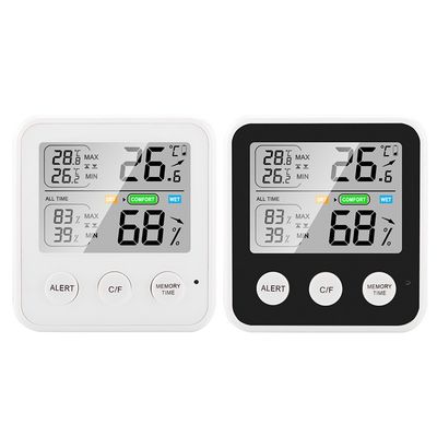 TS-9909 مقياس درجة الحرارة الرقمي LCD مقياس الرطوبة الإلكترونية الداخلية مقياس الحرارة الإلكترونية محطة الطقس المزود