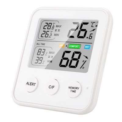 TS-9909 مقياس درجة الحرارة الرقمي LCD مقياس الرطوبة الإلكترونية الداخلية مقياس الحرارة الإلكترونية محطة الطقس المزود