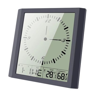 TS-8675 ساعة إلكترونية بسيطة ومربعة ذات إبرة كبيرة LCD مقياس حرارة رقمي مقياس التنفس ساعة تنبيه سطح المكتب المزود