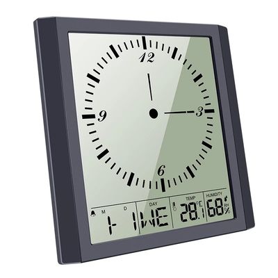 TS-8675 ساعة إلكترونية بسيطة ومربعة ذات إبرة كبيرة LCD مقياس حرارة رقمي مقياس التنفس ساعة تنبيه سطح المكتب المزود