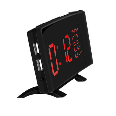 TS-5210 ساعات الإنذار الرقمية USB الساعة الإلكترونية الإسقاطية FM راديو حرارة للمنزل غرفة نوم ديكور الطاولة المزود