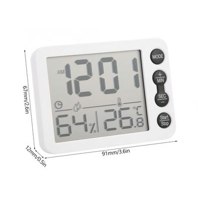 TS-9606 عدة وظائف عداد الحرارة الداخلي عداد الحرارة الحرارية الكبيرة ساعة الإنذار مع العد التنازلي عداد الحرارة المزود