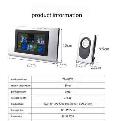 TS-H127G عداد الحرارة الرقمي عداد الحرارة الرطوبة مقياس درجة الحرارة التقويم العرض مؤشرات درجة الحرارة المزود