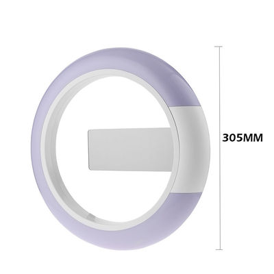 TS-S24 LED جديد مرآة جوفة ساعة الحائط الإبداعية مع إنذار درجة الحرارة حلقة الضوء متعدد الألوان المزود