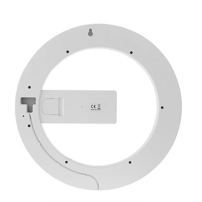 TS-S24 LED جديد مرآة جوفة ساعة الحائط الإبداعية مع إنذار درجة الحرارة حلقة الضوء متعدد الألوان المزود
